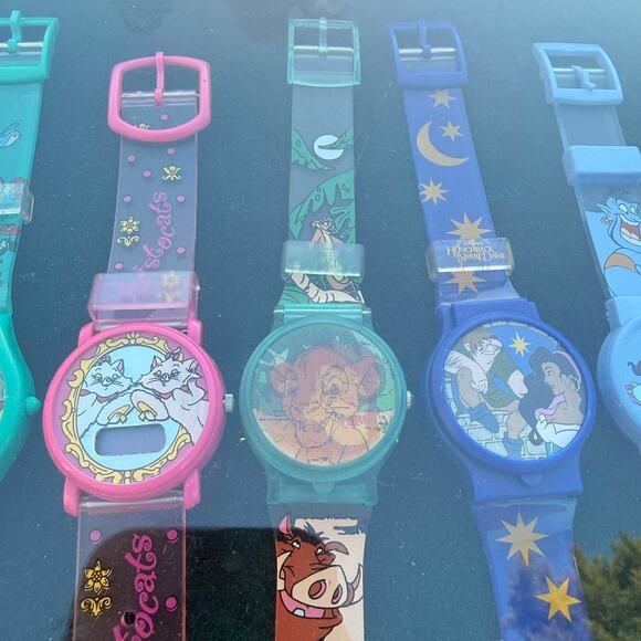 Vintage Disney 9 Watch Lot 90s Shadowbox Display 1990 Fantasma Promo Collection main image 5